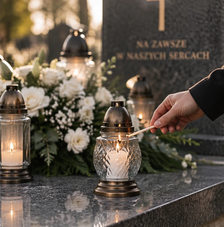 Dostawa i zapalenie zniczy